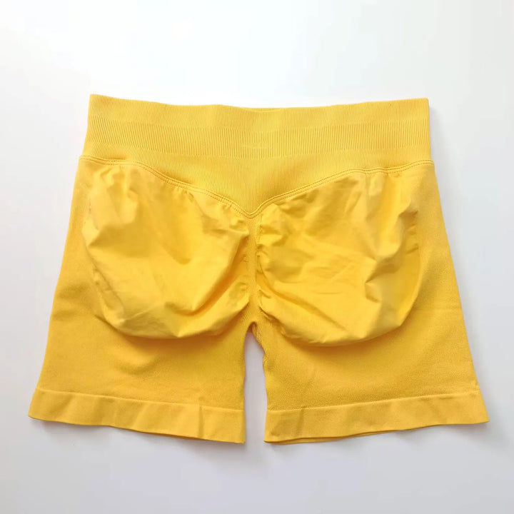 Women's Fitness Biker Shorts with Low Ribbed Band for Gym Workouts