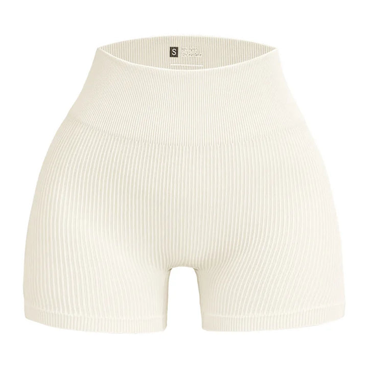 Women's High-Waisted Yoga Shorts, Lift and Shape, Ribbed Texture