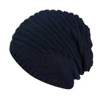 Unisex Autumn Winter Knitted Wool Roll-Brim Beanie