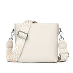 Women's Elegant Leather Shoulder Bag Beige