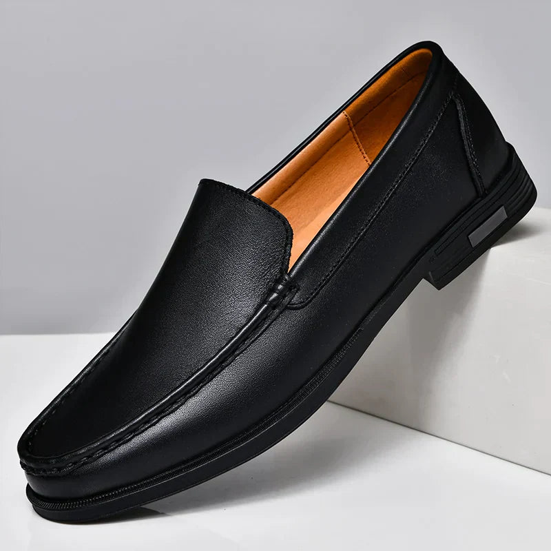 Men's Classic Chic Genuine Leather Loafers Midnight Black