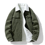 Men's Corduroy Henley Jacket Green