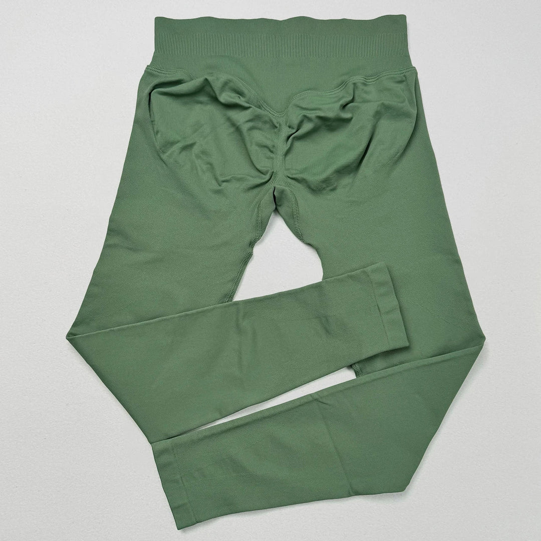 Women's Push-Up Low-Rise Seamless Yoga Leggings for Fitness Pistachio