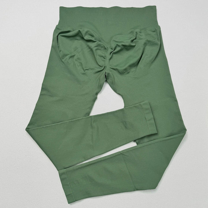 Women's Push-Up Low-Rise Seamless Yoga Leggings for Fitness Pistachio