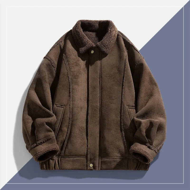 Men's Suede Shearling Jacket - Stylish and Cozy Outerwear