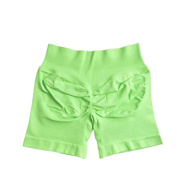 Women's Fitness Biker Shorts with Low Ribbed Band for Gym Workouts