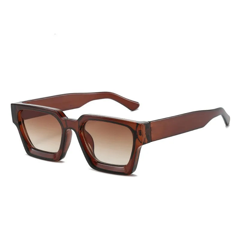 Retro Square Unisex UV400 Sunglasses Tea Tea As Picture