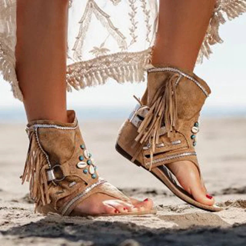 Women's Retro Fringe Sandals-MODAUTLET