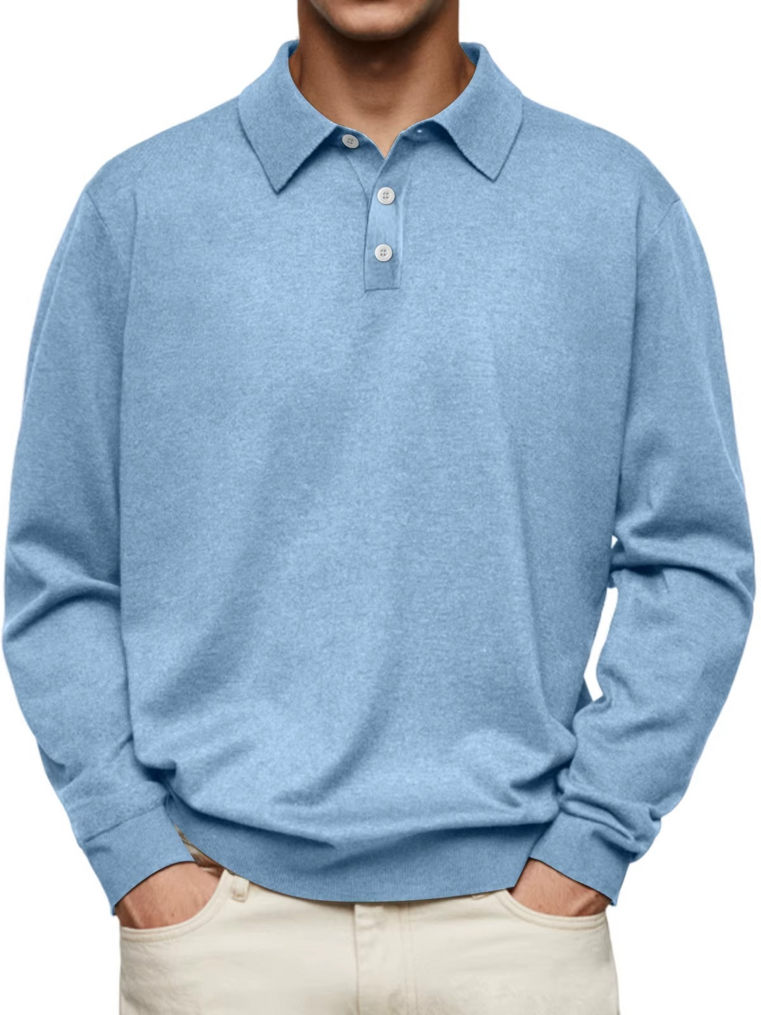 Men's Classic Long Sleeve Polo Shirt-MODAUTLET