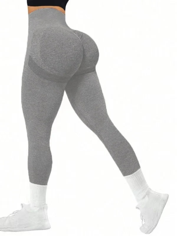 Women's High Waist Seamless Yoga Leggings with Tummy Control Silver