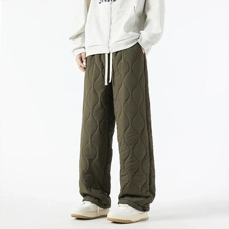 Men's Insulated Quilted Fleece-Lined Pants for Warmth-MODAUTLET