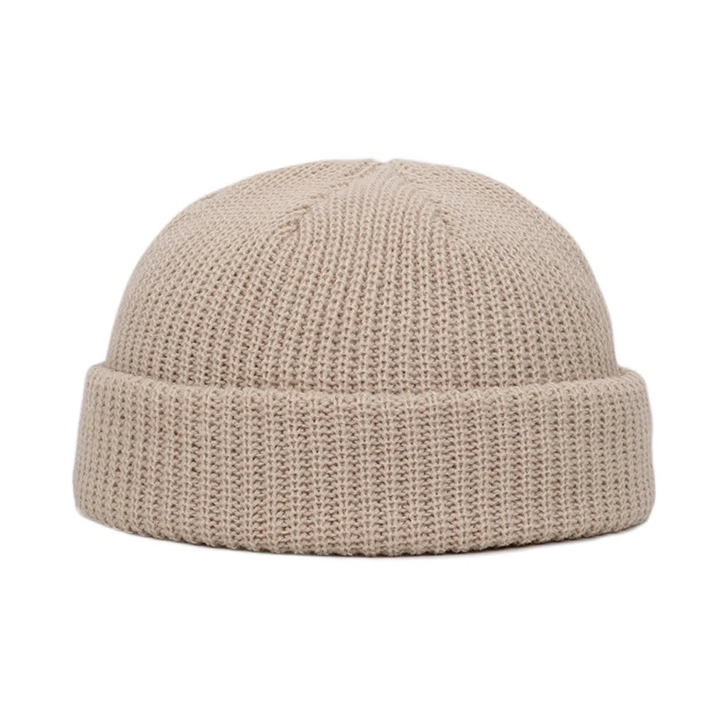 Cozy Winter Knit Beanie – Warm Unisex Skull Cap Khaki One Size