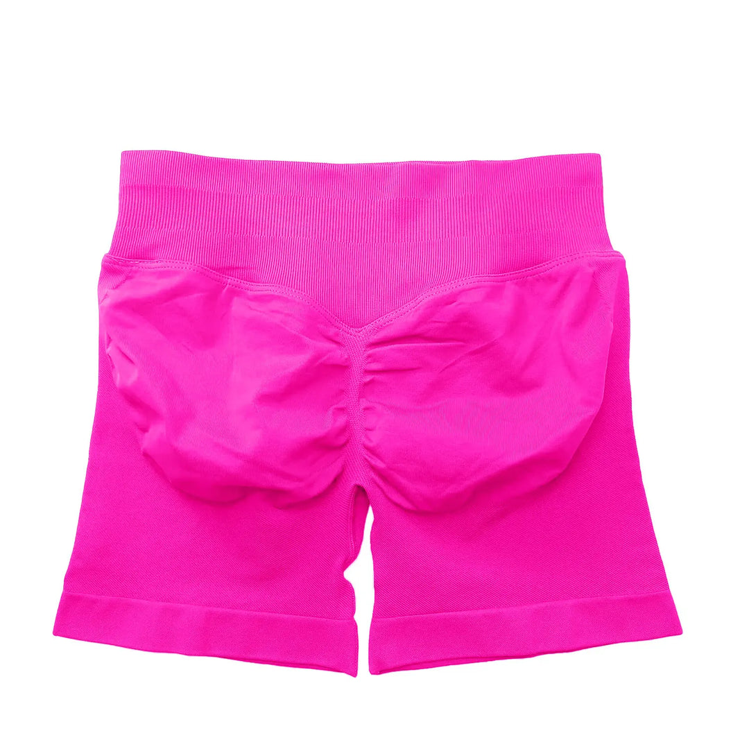 Women's Fitness Biker Shorts with Low Ribbed Band for Gym Workouts