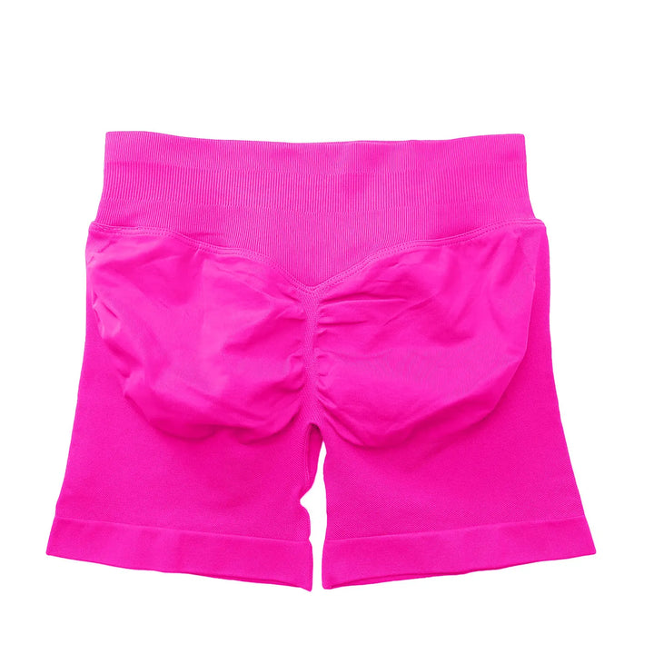 Women's Fitness Biker Shorts with Low Ribbed Band for Gym Workouts