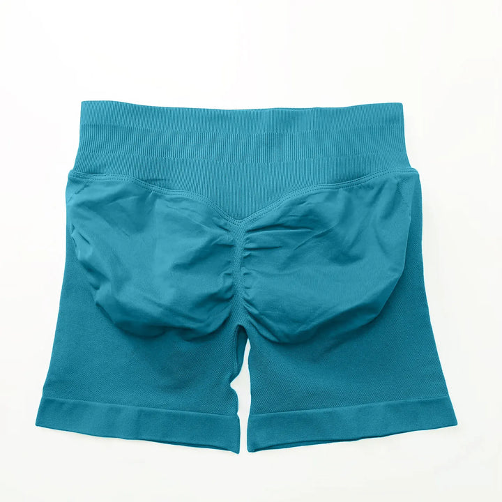 Women's Fitness Biker Shorts with Low Ribbed Band for Gym Workouts
