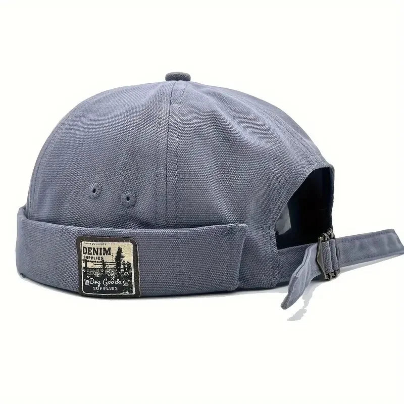 Vintage Washed Cotton Dome Cap – Unisex Adjustable Blue 56-58 cm