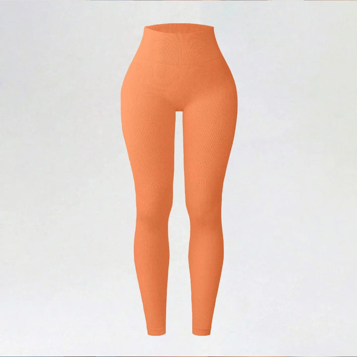 Women's High-Waisted Seamless Yoga Leggings for Fitness & Running Red orange