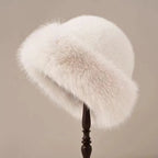 Eleganza Fiorentina Fur Hat White