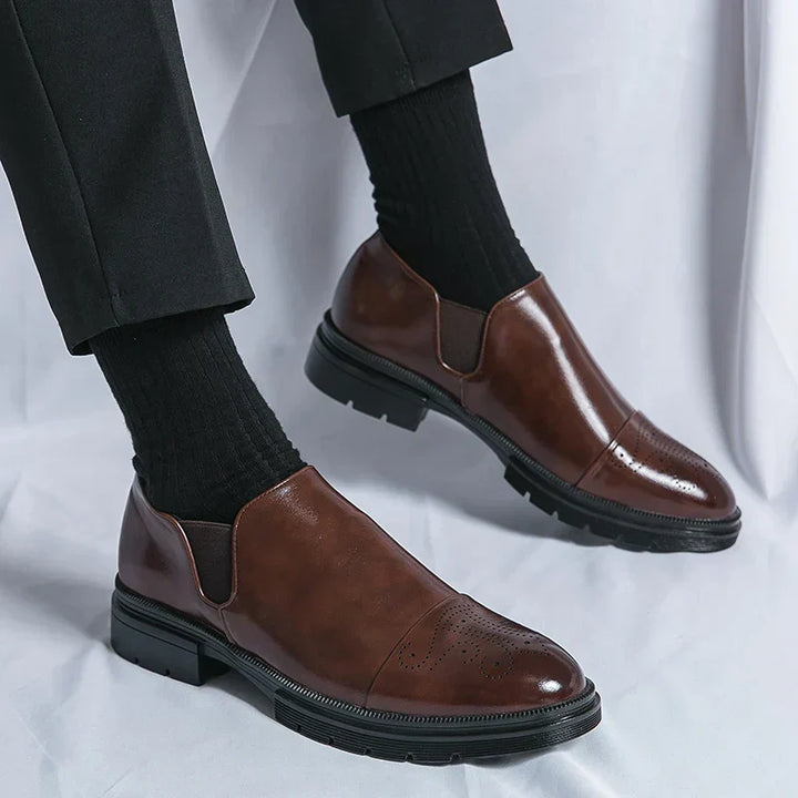 Henry Genuine Leather Slip‑On Shoes—Classic Style-MODAUTLET
