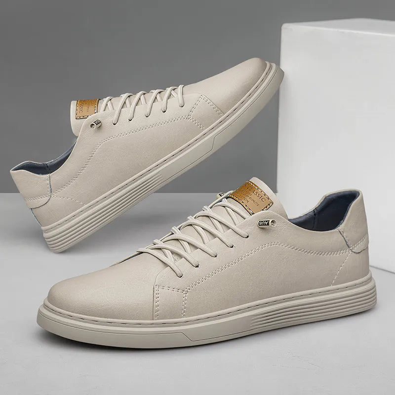 Men's Leather Oxford Sneakers White