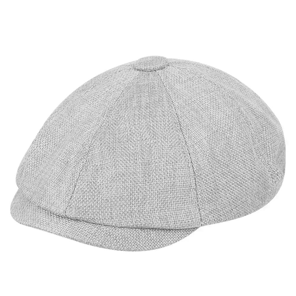 Heritage Style Vintage Tweed Flat Cap – Unisex Peaky Blinders Inspired White One Size