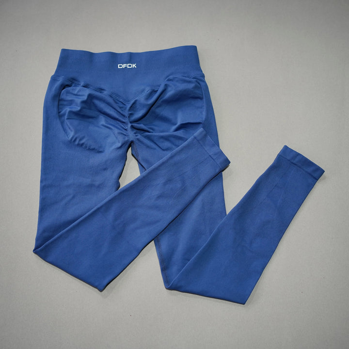 Women's High-Waisted Seamless Yoga Leggings for Tummy Control blue gray