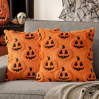 Haunty Decorative Pillow Cover Orange Pumpkins