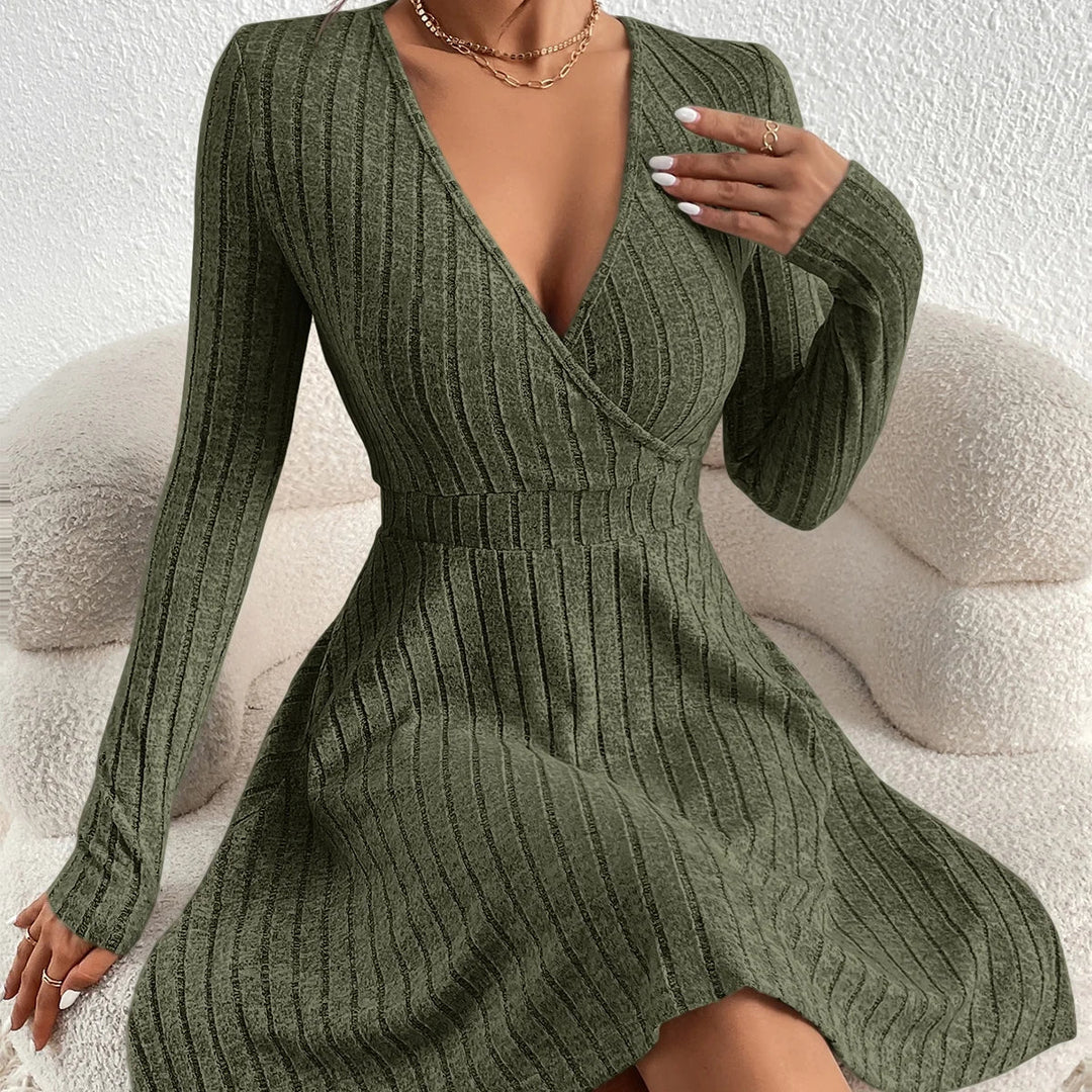 Women's Knit Dress in Luna Verde-MODAUTLET