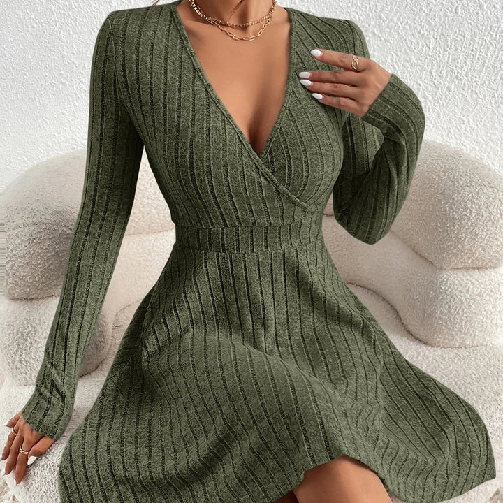 Women's Knit Dress in Luna Verde-MODAUTLET