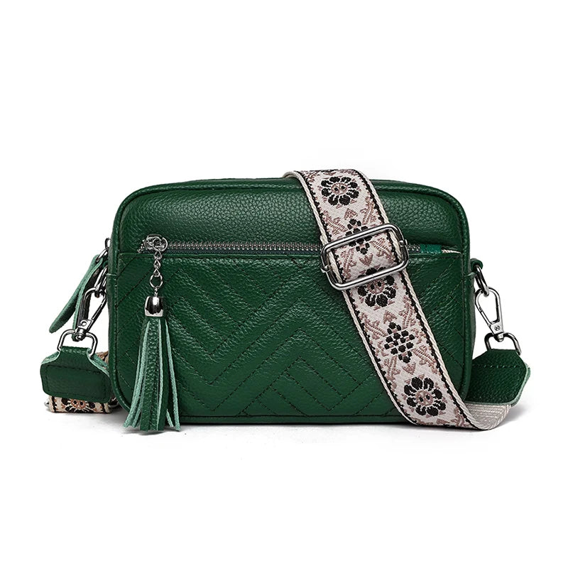 Women's Elegant Leather Shoulder Bag Green