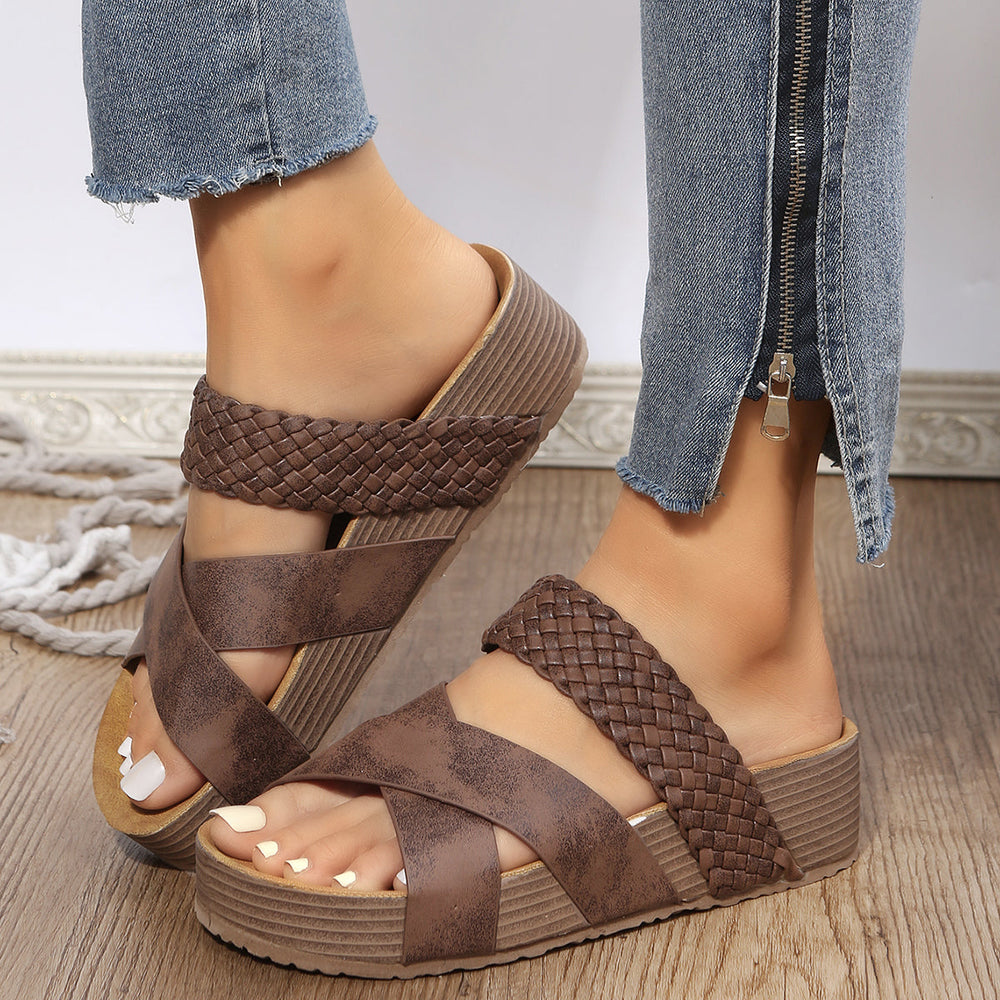 Women's Everyday Comfortable Braided Sandals-MODAUTLET
