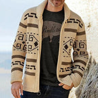 Men's Reversible Wool-Touch Knit Jacket Khaki