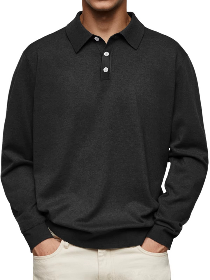 Men's Classic Long Sleeve Polo Shirt-MODAUTLET