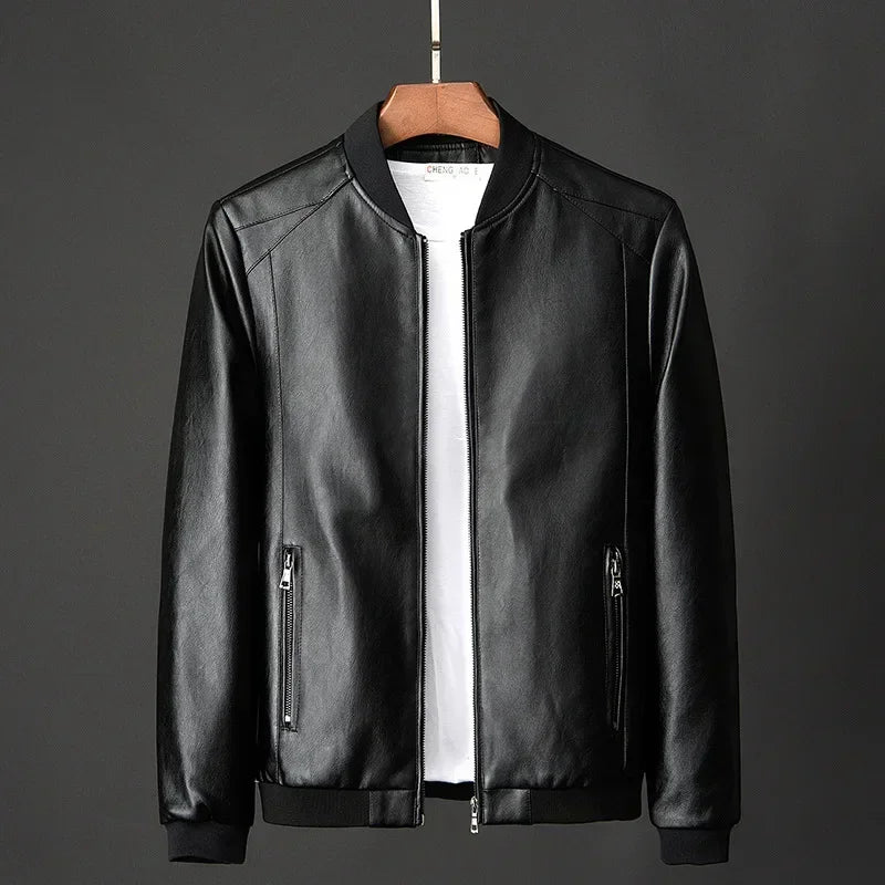Men's Ashford Leather Jacket - Stylish and Durable Outerwear Black