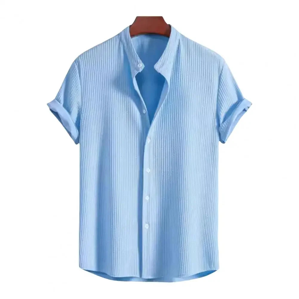AeroLite Breathable Summer Shirt for Cool and Comfortable Warm Weather Wear Light Blue