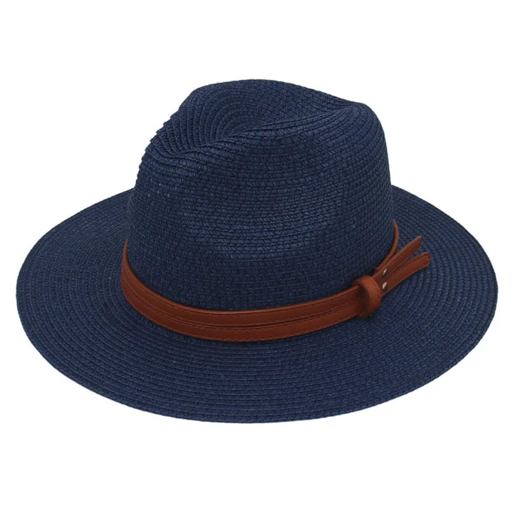 Breathable Straw Panama Sun Hat With Wide Brim Protection-MODAUTLET