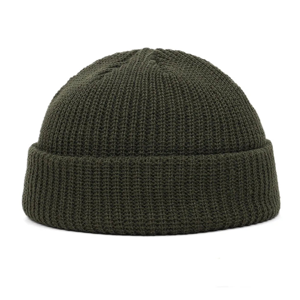 Cozy Winter Knit Beanie – Warm Unisex Skull Cap Green One Size