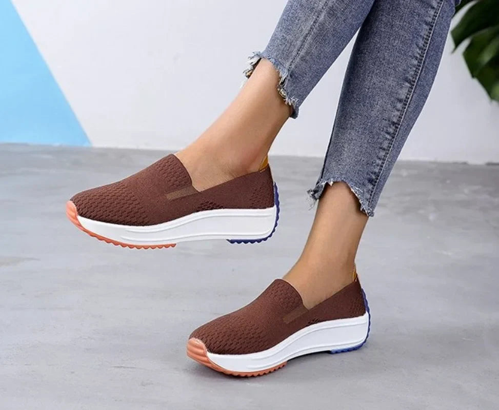Women's Wide-Fit Orthopedic Slip-On Shoes Brown