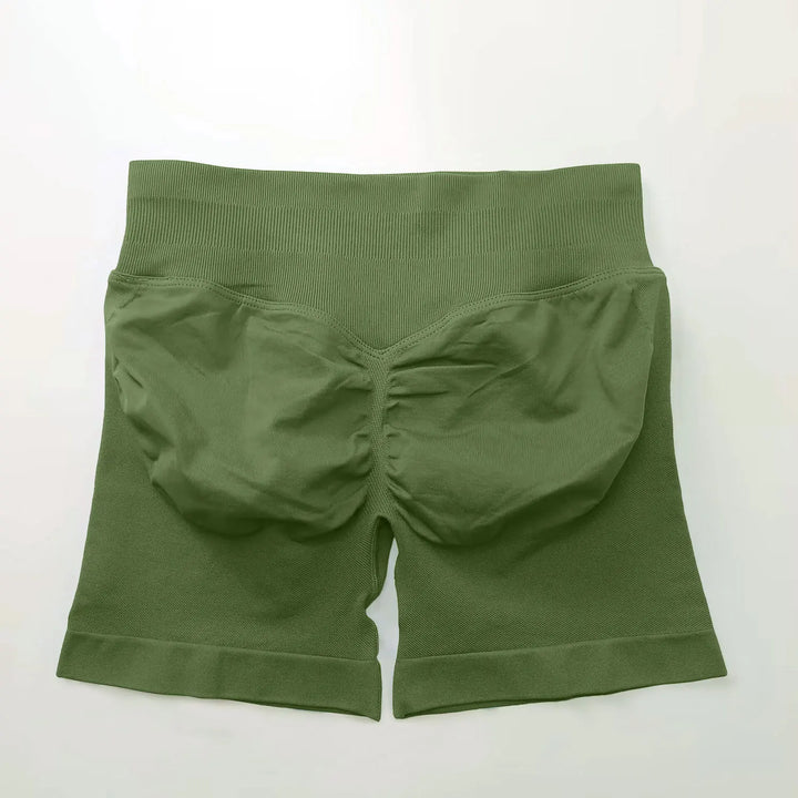 Women's Fitness Biker Shorts with Low Ribbed Band for Gym Workouts