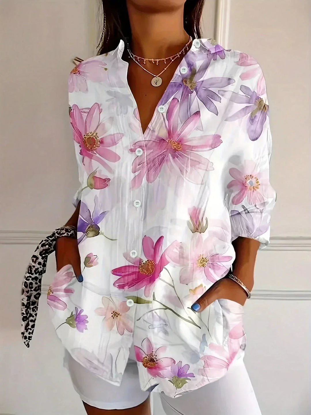 Women's Abstract Pattern Blouse-MODAUTLET