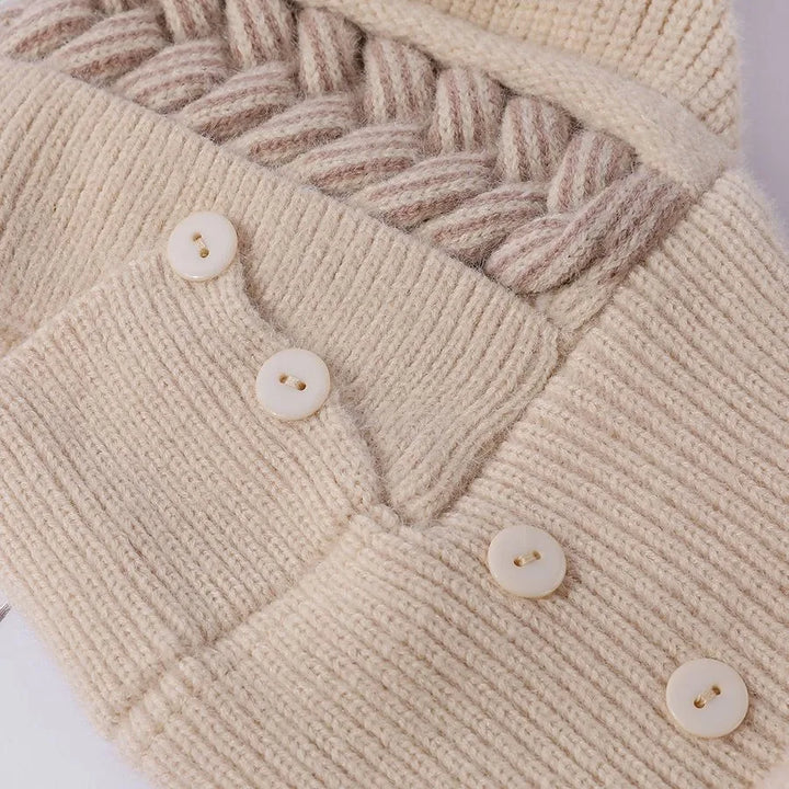 Cozy Fur-Lined Pompom Beanie-MODAUTLET