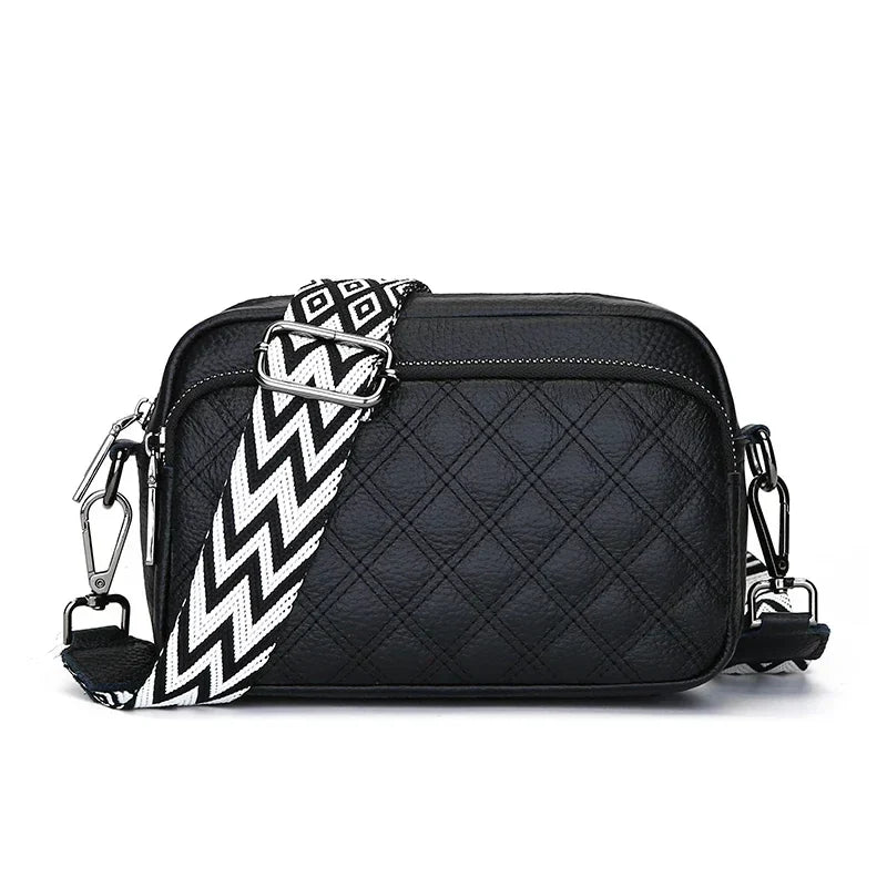 Women's Elegant Leather Shoulder Bag Black