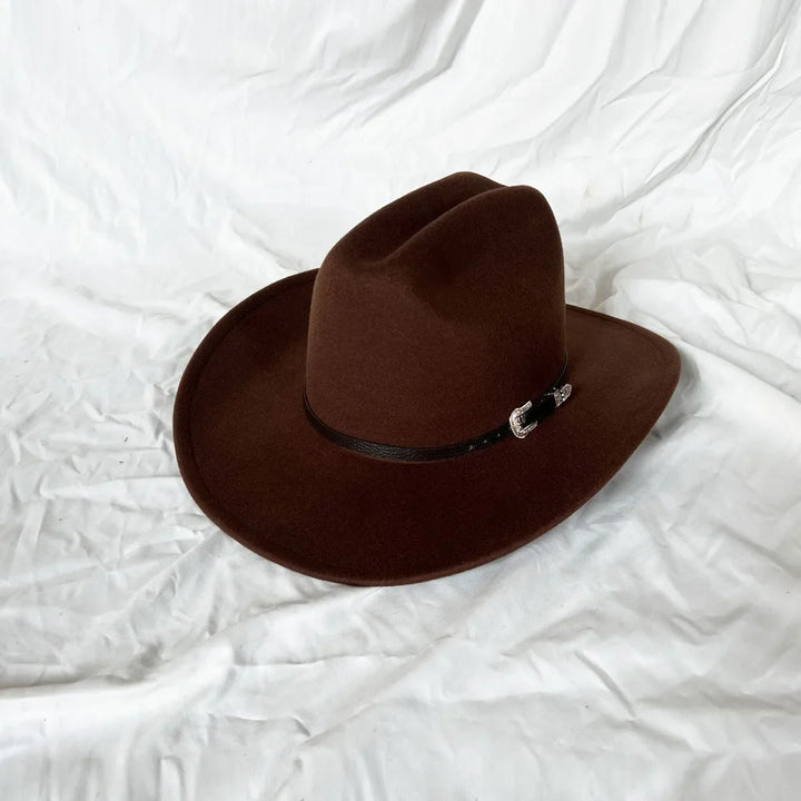 Vintage Western Cowboy Hat – Adjustable Leather Wide Brim-MODAUTLET