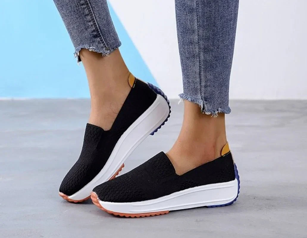 Women's Wide-Fit Orthopedic Slip-On Shoes Black