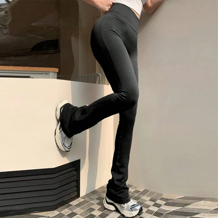 Women's High Waist Compression Seamless Micro Flared Yoga Leggings