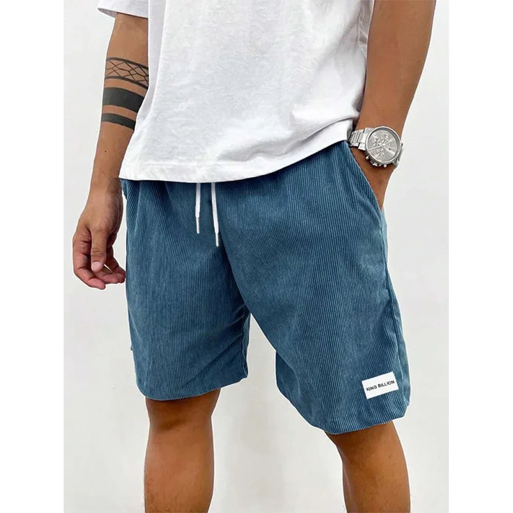 Men’s Velvet Drawstring Shorts Blue