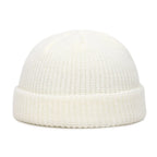 Cozy Winter Knit Beanie – Warm Unisex Skull Cap White One Size