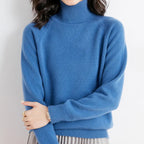 Women's Classic Mock-Neck Sweater Blue
