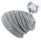 Cozy Satin-Lined Knit Beanie Gray One-size