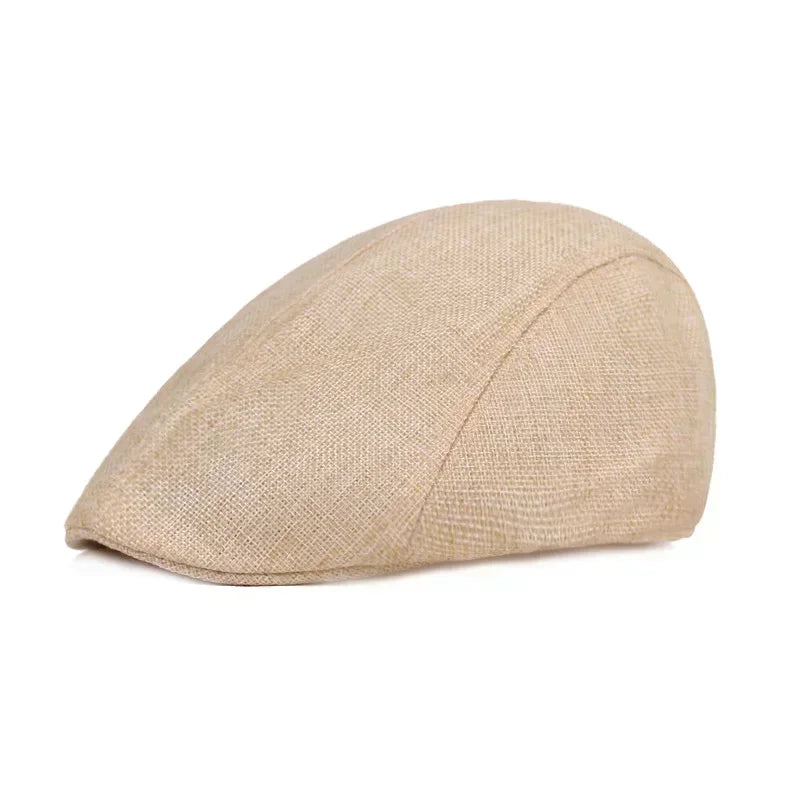 Heritage Style Vintage Tweed Flat Cap – Unisex Peaky Blinders Inspired Beige One Size